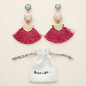 BaubleBar Pink and Gold Statement Earrings